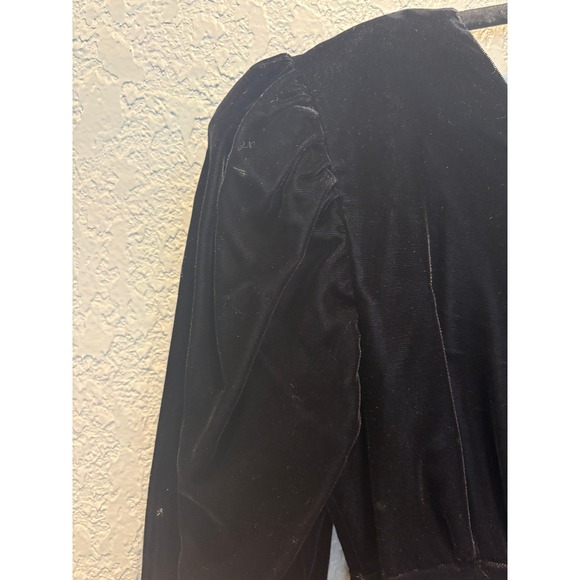 Vintage Velvet Polka Dot Dress Long Sleeve Party Cocktail Dress Retro - Picture 7 of 10